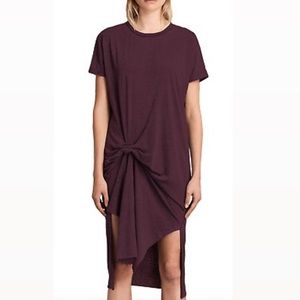 ALLSAINTS T-RIVI OXBLOOD DRESS